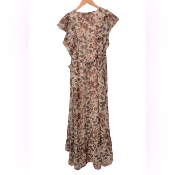 DREW Terra Vnt Garden flrl lined wrp drss w ruffl & hi/low hem SZ S vs feminine - Picture 3 of 9